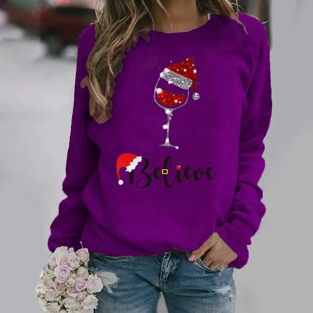 Christmas Santa Design Long Sleeve Women's Sweater - Image 6