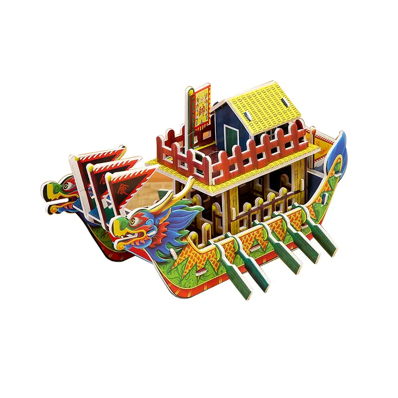 Educational 3D Paper Dragon Boat Puzzle Toy