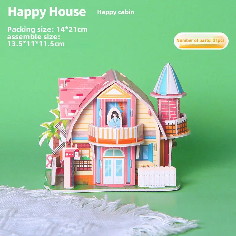 3D Wooden House Puzzle for Kids 6+ Educational Toy - Image 3