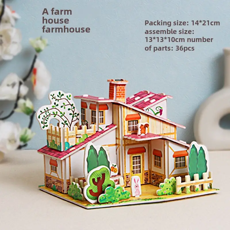 3D Wooden House Puzzle for Kids 6+ Educational Toy - Image 7