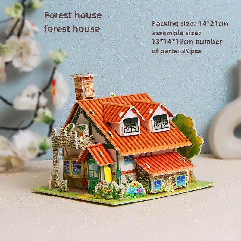 3D Wooden House Puzzle for Kids 6+ Educational Toy - Image 8
