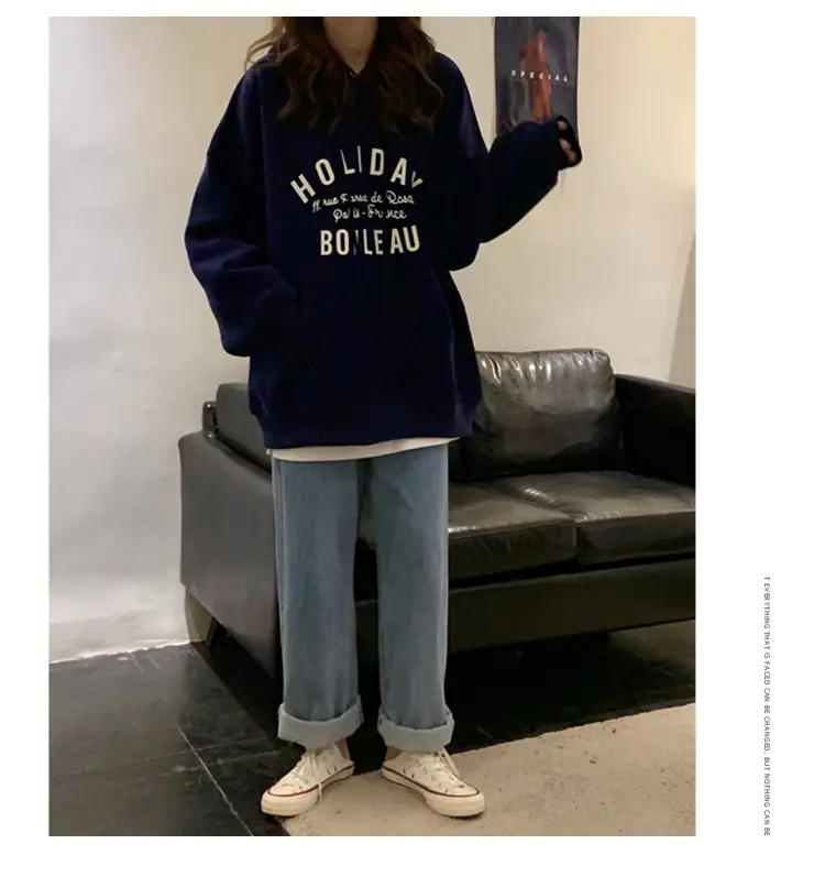Women Grey Printed Hooded Sweatshirt with Drawstring — feature 8