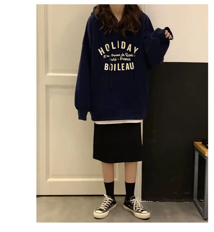 Women Grey Printed Hooded Sweatshirt with Drawstring — feature 9