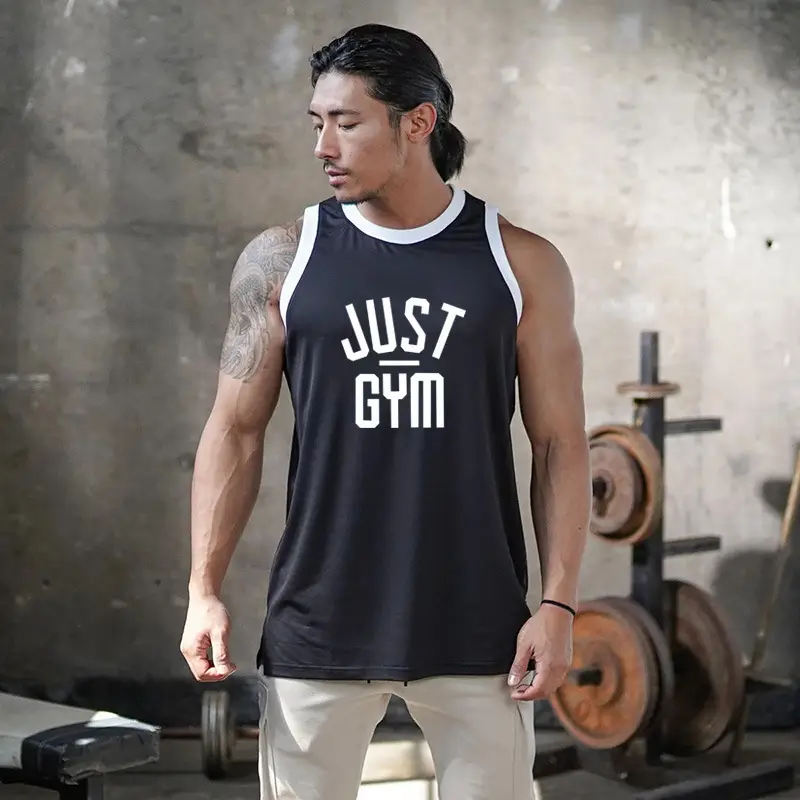 Men's Black Muscle Waistcoat Vest Summer Gym Training - Image 7