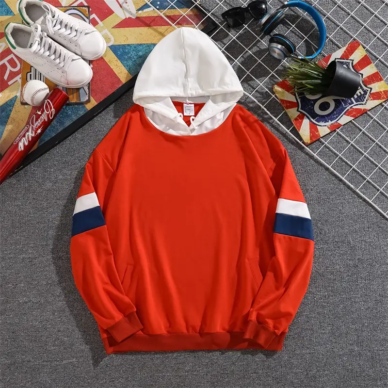 Red White Striped Winter Crewneck Sweater - Image 4