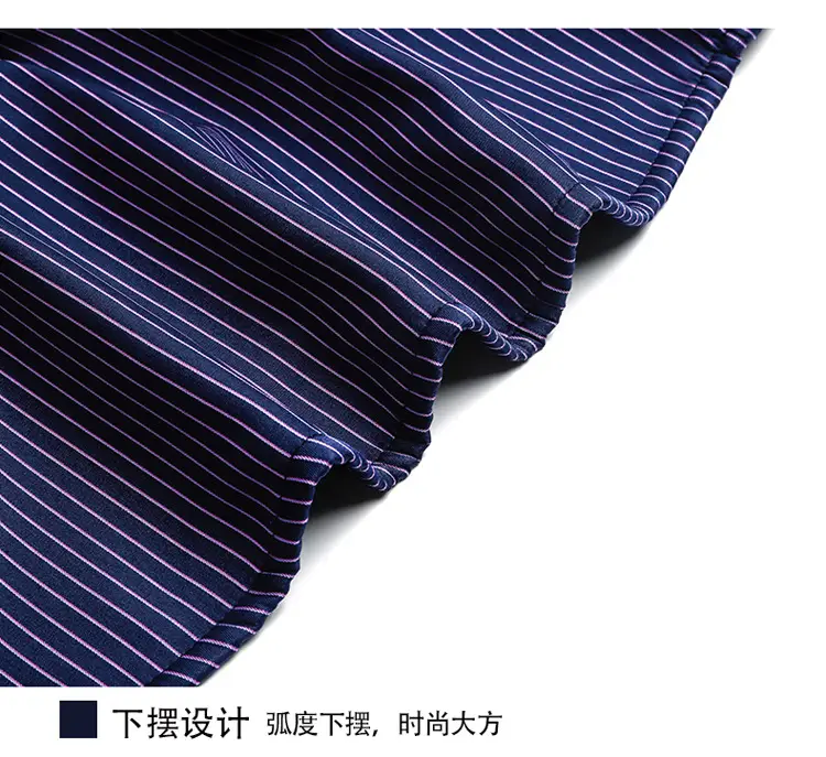 Men's Fleece Lined White Striped Business Shirt Large — feature 9