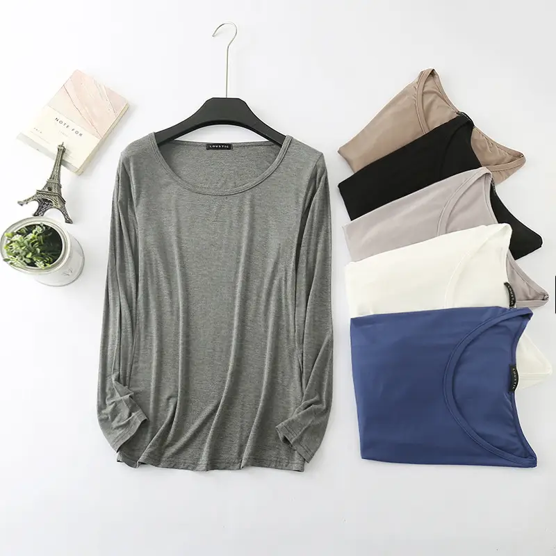 Women's White Long Sleeve Round Neck Shirt - Image 6