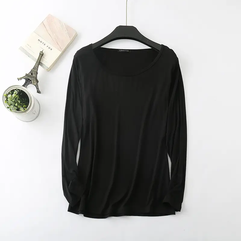 Women's White Long Sleeve Round Neck Shirt - Image 7