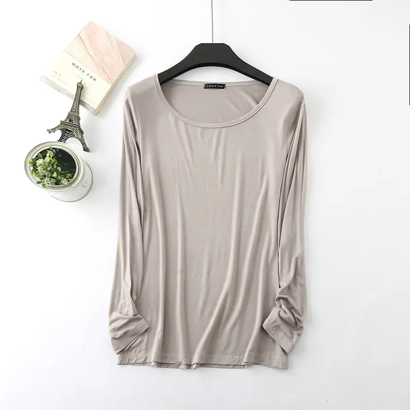 Women's White Long Sleeve Round Neck Shirt - Image 9