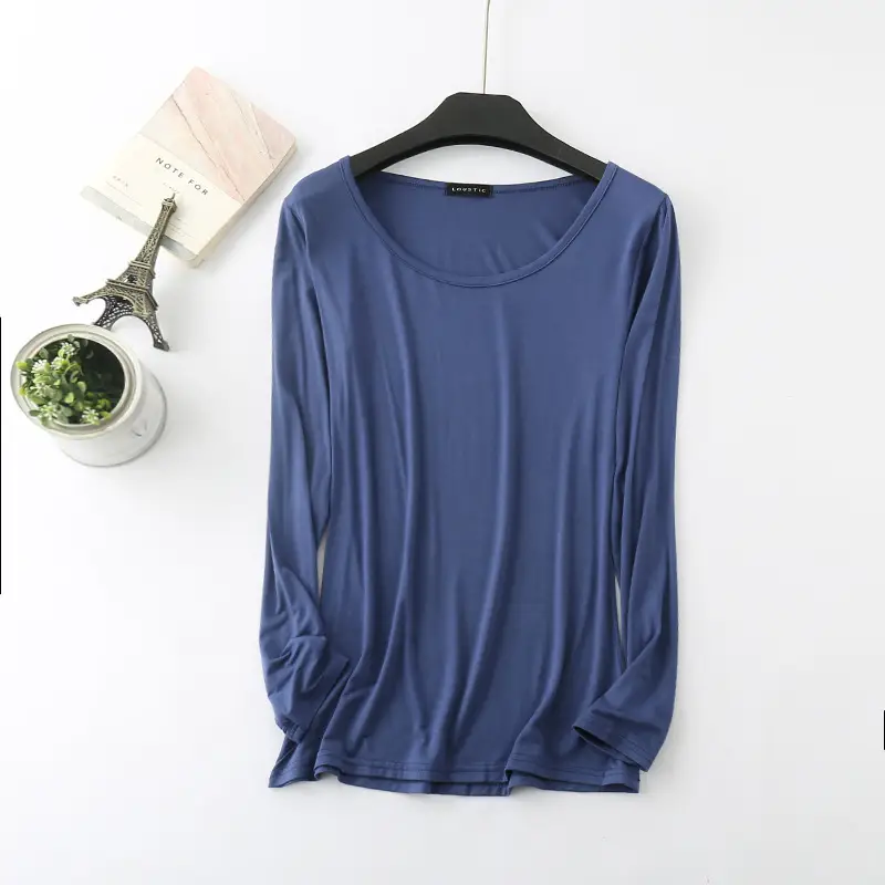 Women's White Long Sleeve Round Neck Shirt - Image 10