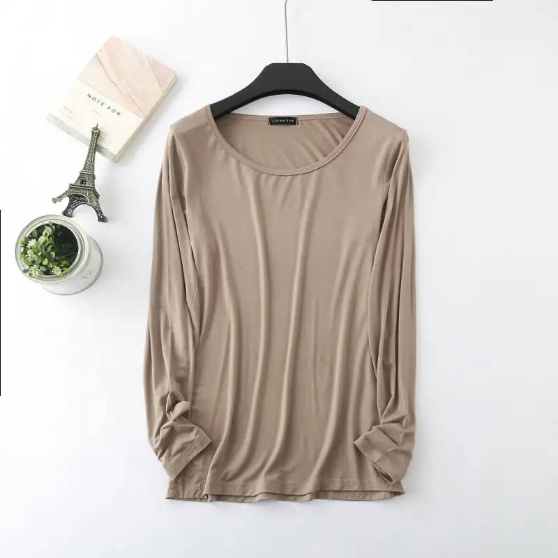 Women's White Long Sleeve Round Neck Shirt - Image 2