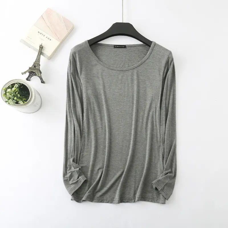 Women's White Long Sleeve Round Neck Shirt - Image 5