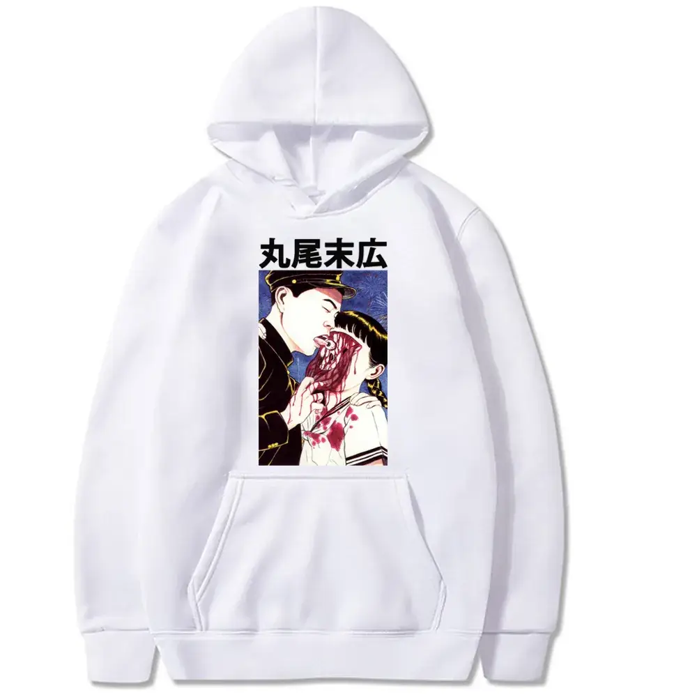 Pink Junji Ito Horror Hoodie Plus Size Velvet