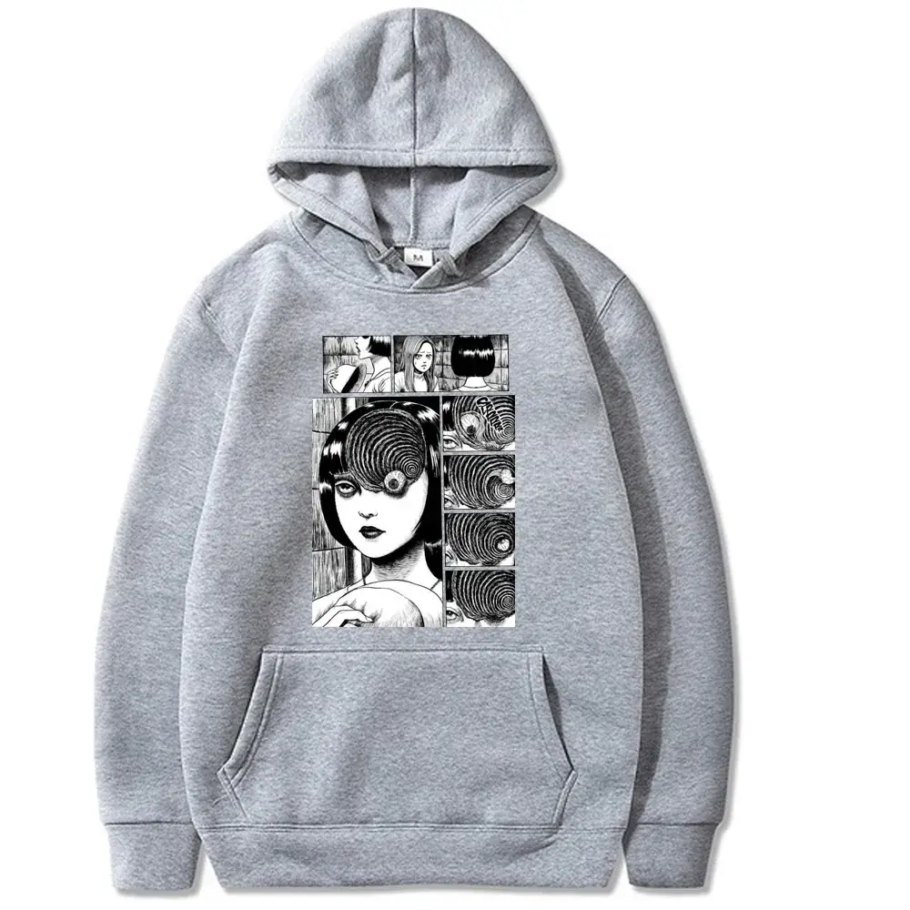 Pink Junji Ito Horror Hoodie Plus Size Velvet