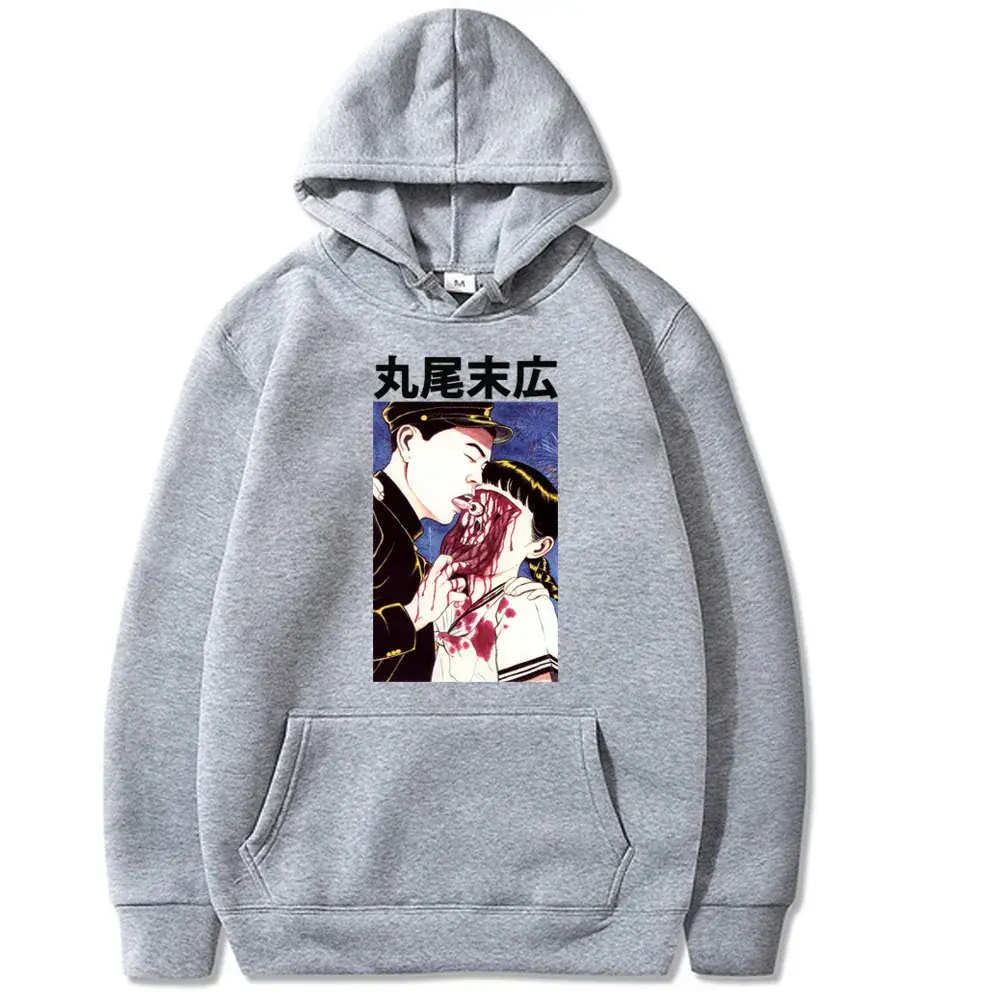 Pink Junji Ito Horror Hoodie Plus Size Velvet