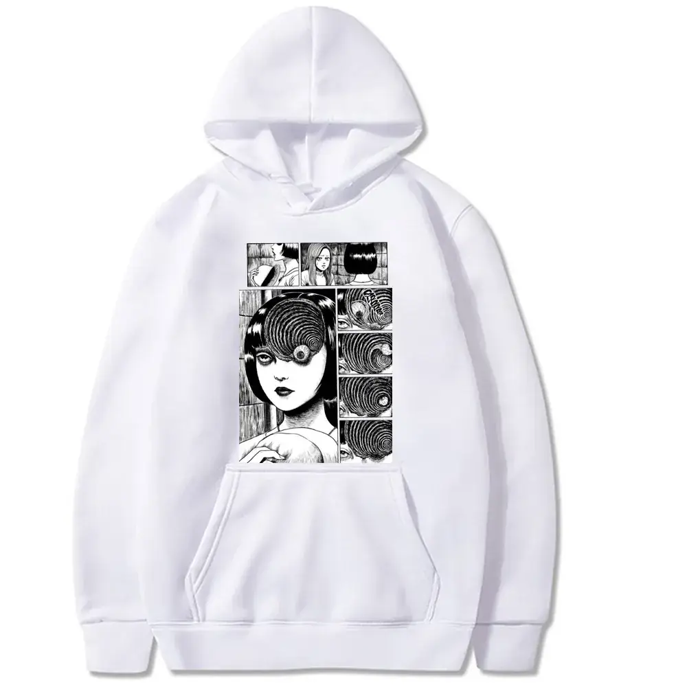 Pink Junji Ito Horror Hoodie Plus Size Velvet