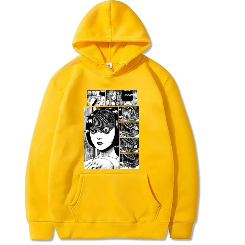 Pink Junji Ito Horror Hoodie Plus Size Velvet