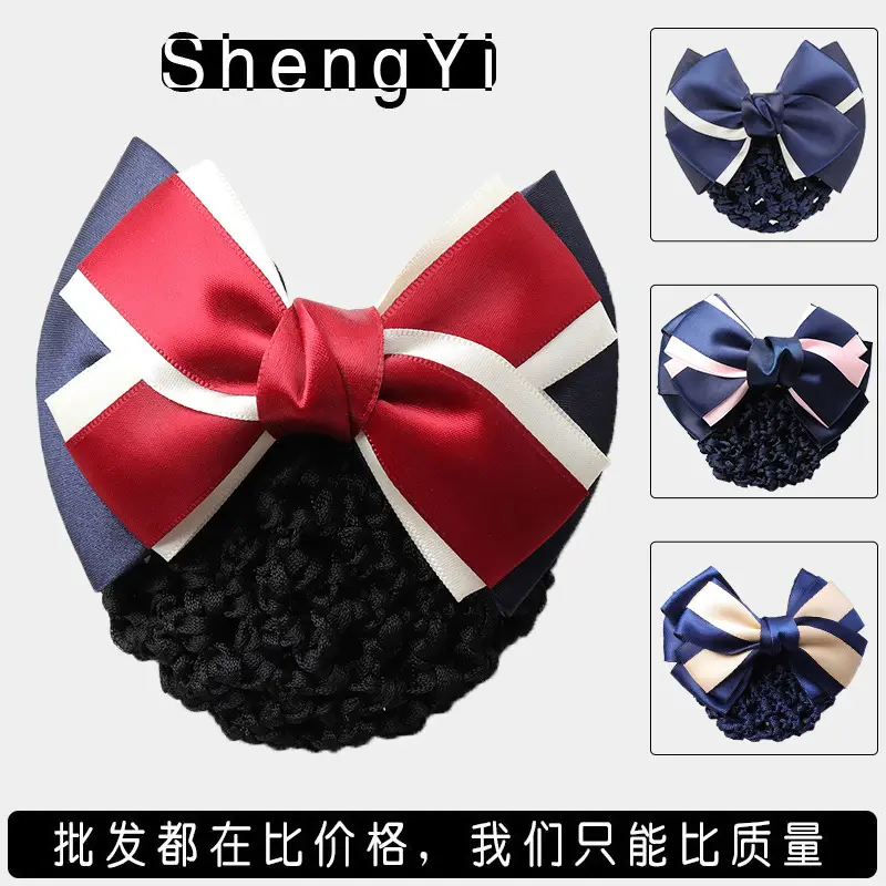 Blue Satin Hair Bow for Women with Curling End - Image 33