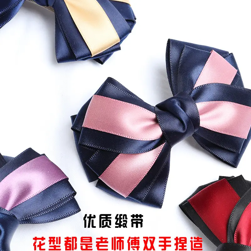 Blue Satin Hair Bow for Women with Curling End - Image 35