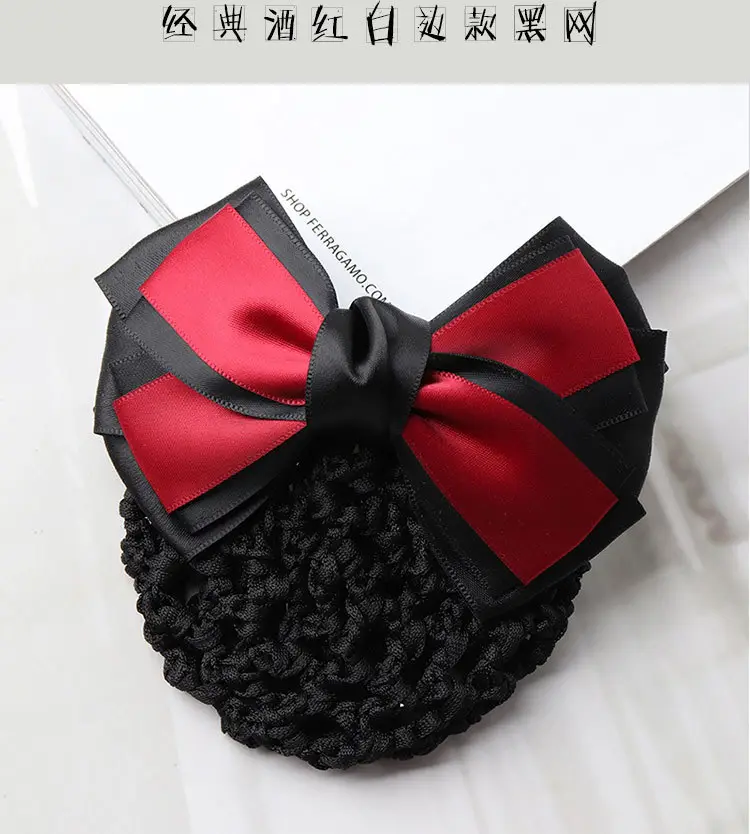 Blue Satin Hair Bow for Women with Curling End — feature 10
