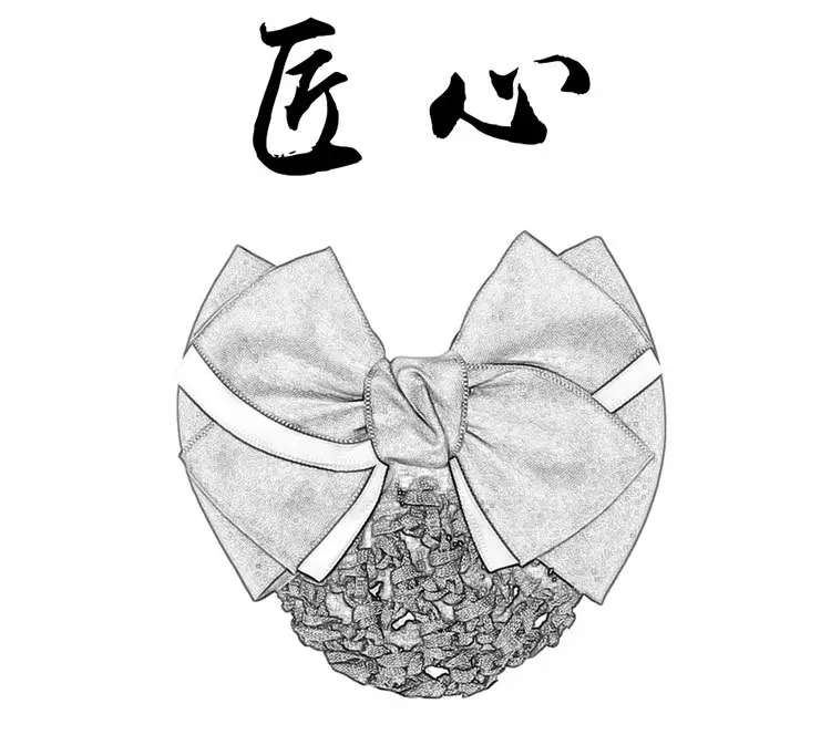 Blue Satin Hair Bow for Women with Curling End — feature 2