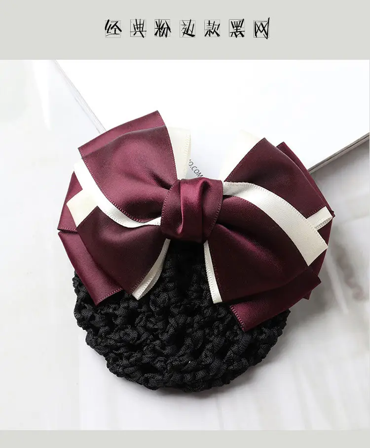 Blue Satin Hair Bow for Women with Curling End — feature 9