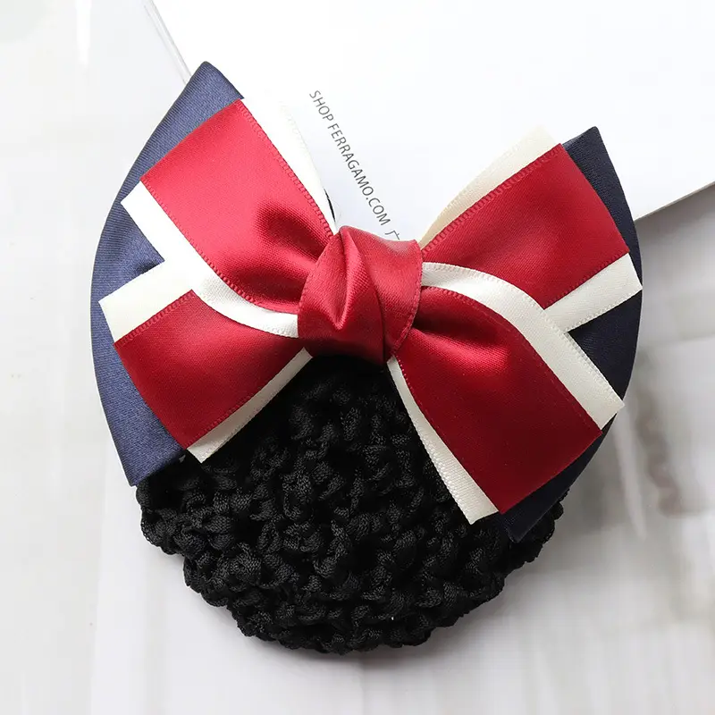 Blue Satin Hair Bow for Women with Curling End - Image 13