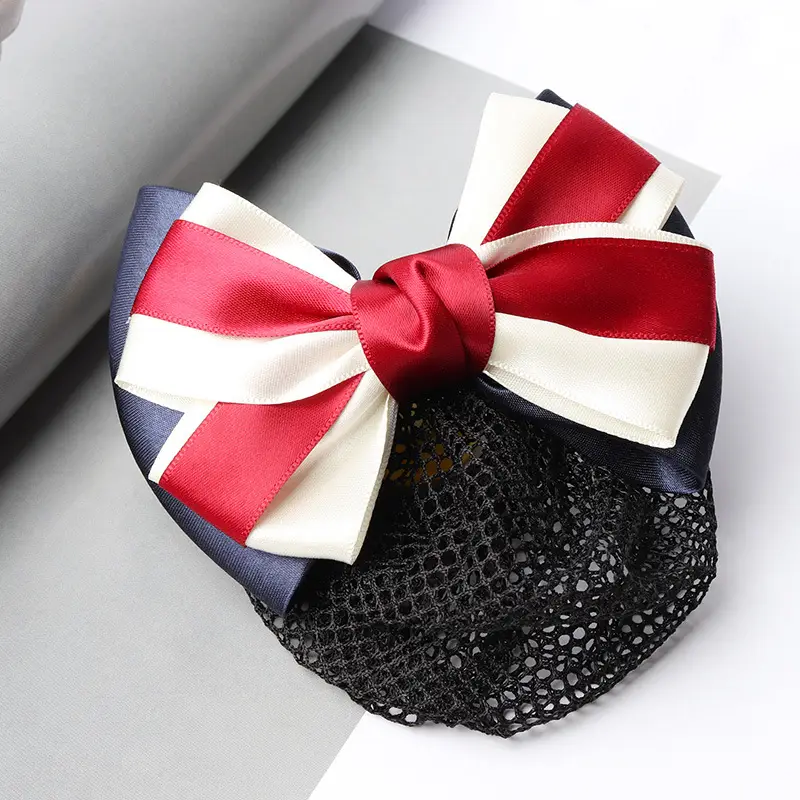 Blue Satin Hair Bow for Women with Curling End - Image 14