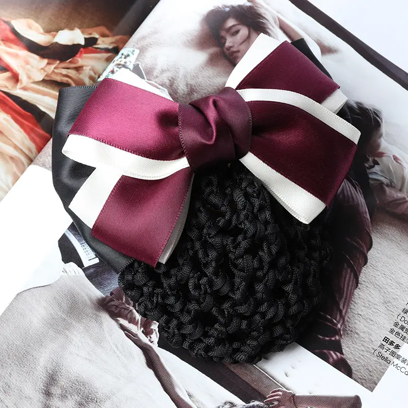 Blue Satin Hair Bow for Women with Curling End - Image 15