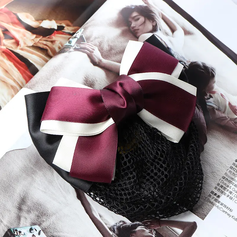 Blue Satin Hair Bow for Women with Curling End - Image 16