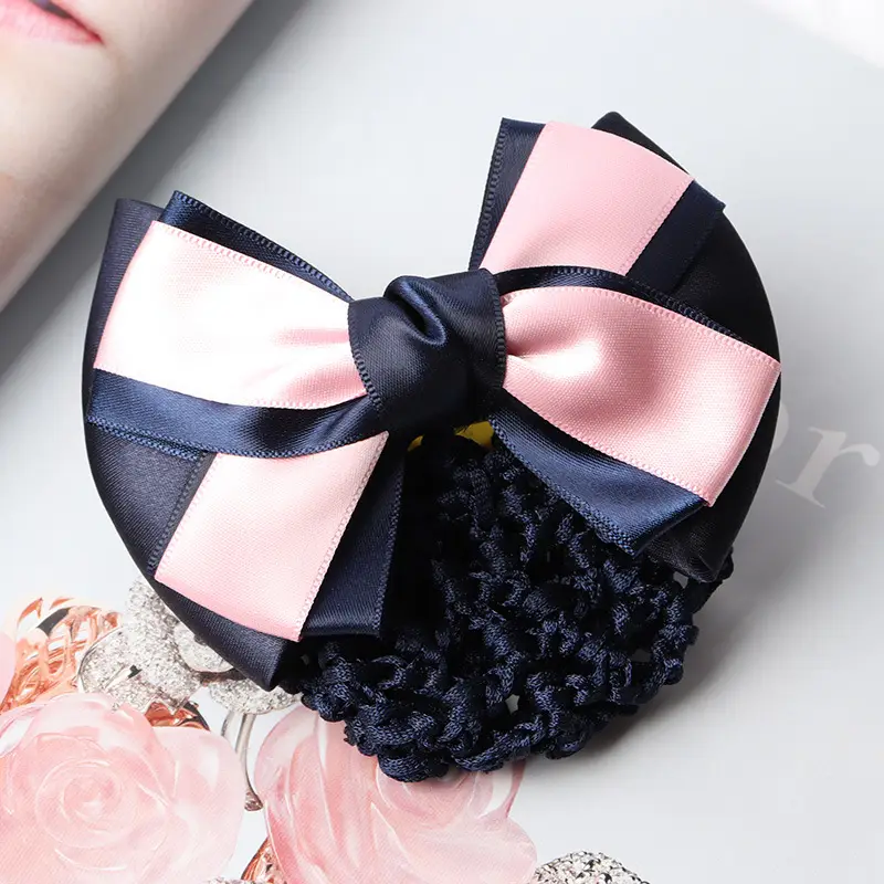 Blue Satin Hair Bow for Women with Curling End - Image 21
