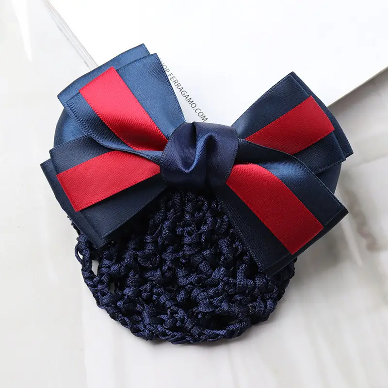 Blue Satin Hair Bow for Women with Curling End - Image 23
