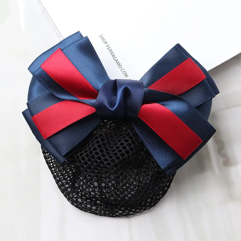 Blue Satin Hair Bow for Women with Curling End - Image 24
