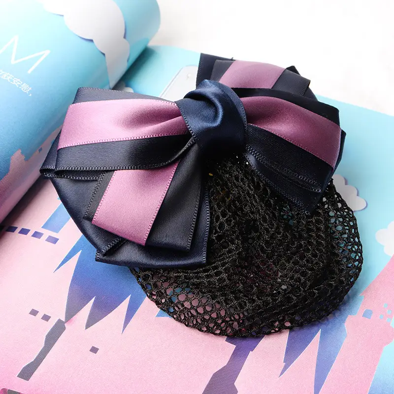Blue Satin Hair Bow for Women with Curling End - Image 26