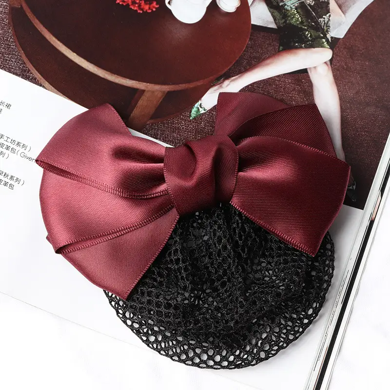 Blue Satin Hair Bow for Women with Curling End - Image 4