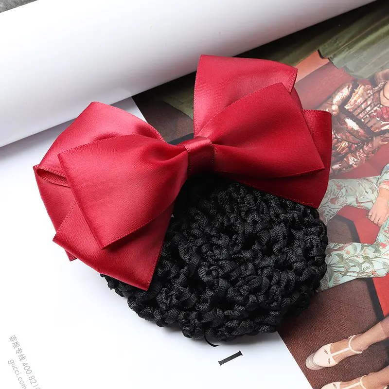 Blue Satin Hair Bow for Women with Curling End - Image 7