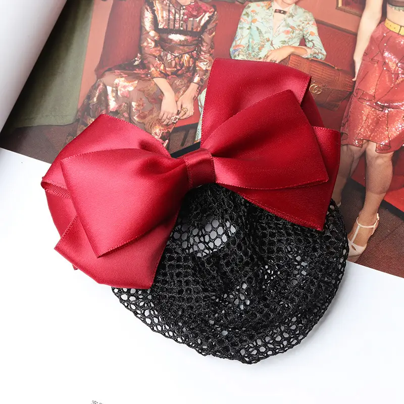 Blue Satin Hair Bow for Women with Curling End - Image 8