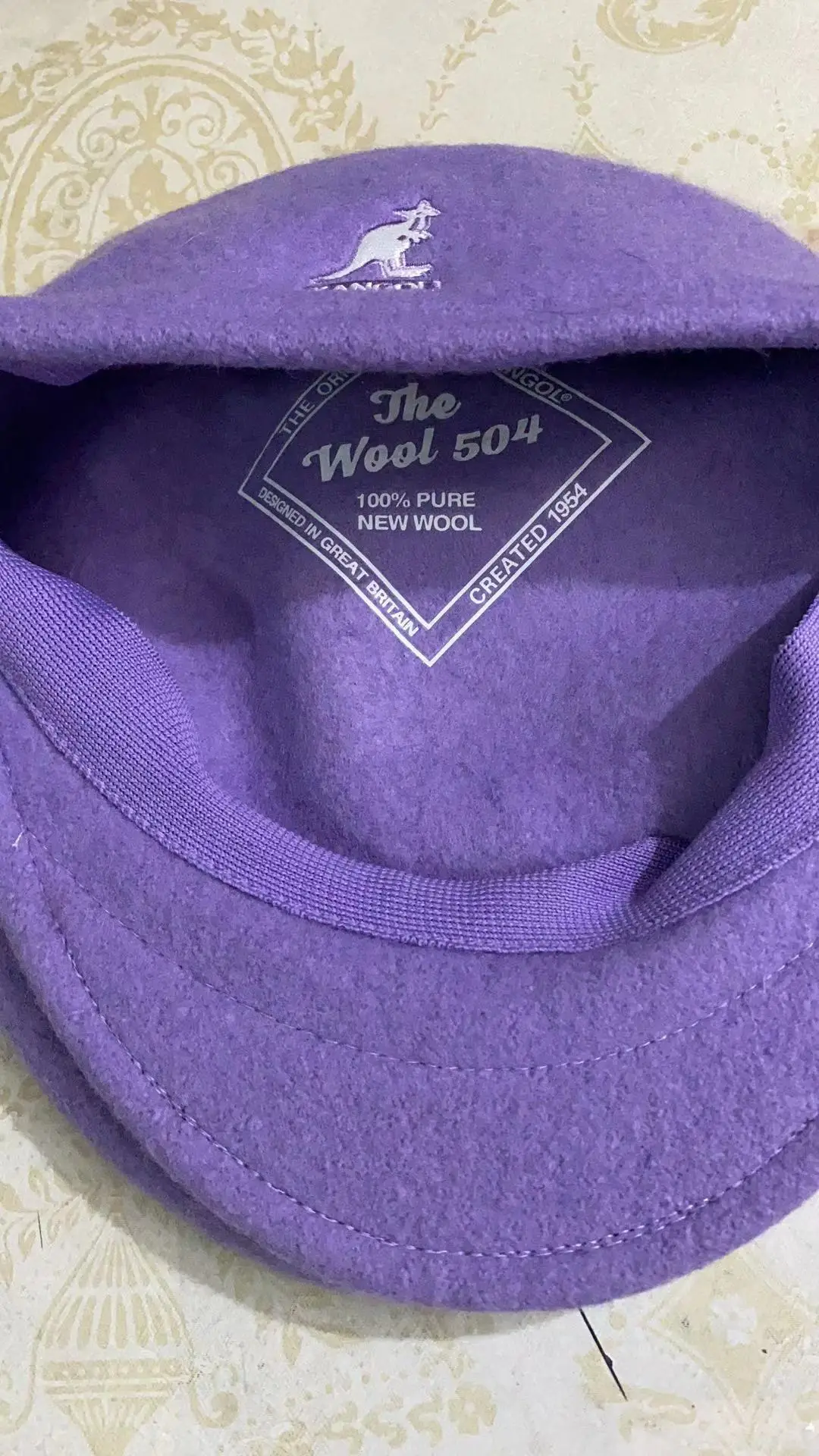 Kangol Kangaroo Wool Beret Cap Blue M
