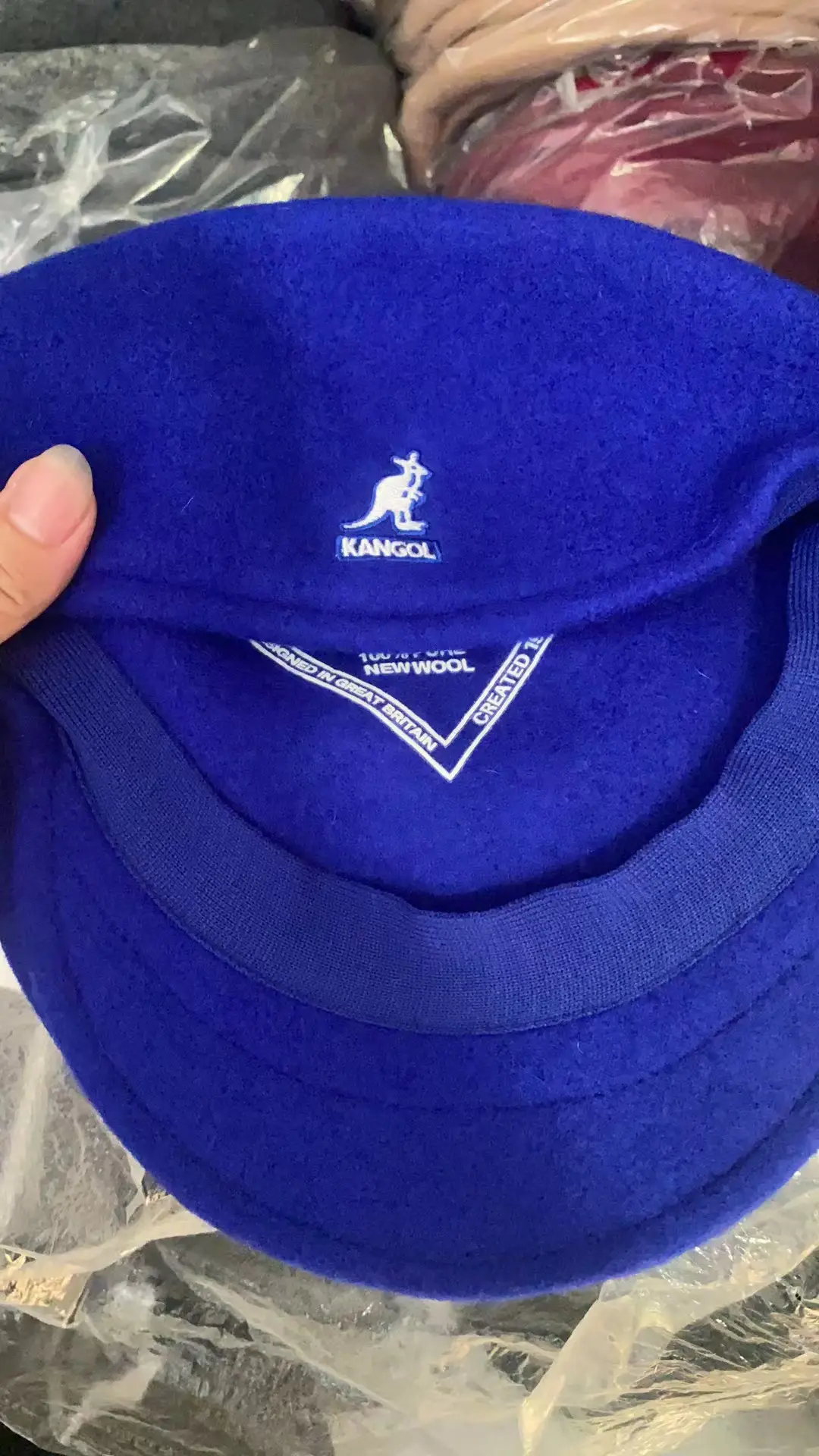 Kangol Kangaroo Wool Beret Cap Blue M