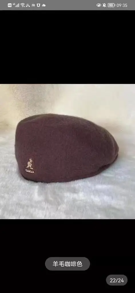 Kangol Kangaroo Wool Beret Cap Blue M