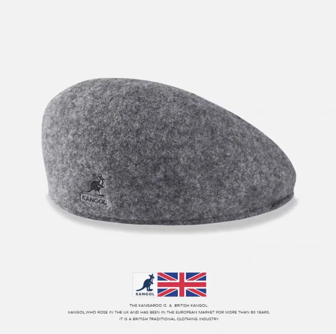 Kangol Kangaroo Wool Beret Cap Blue M