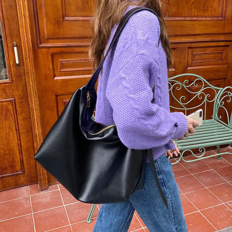 Large Capacity Soft Leather Shoulder Bag for Women - Image 8