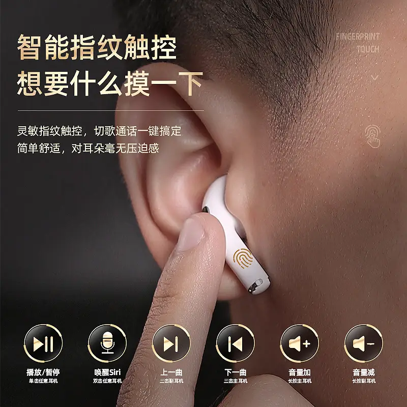 Cross-border Bluetooth Headset A4 Pro White Touch Control - Image 6