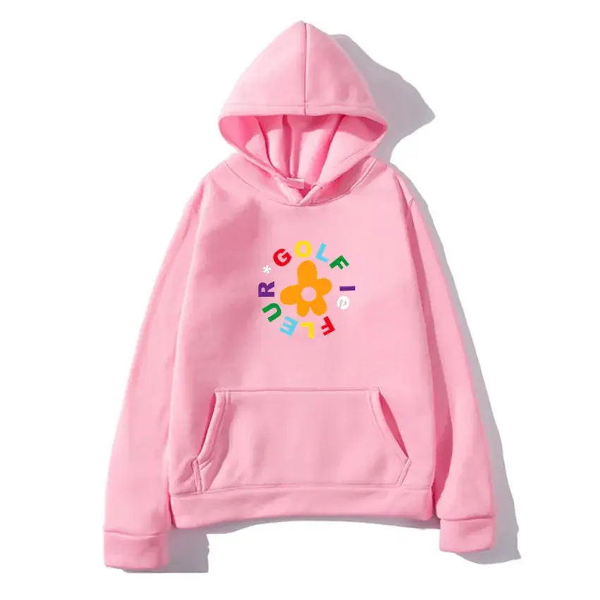 Men Black Hoodie with Colorful Flower Print - Image 33