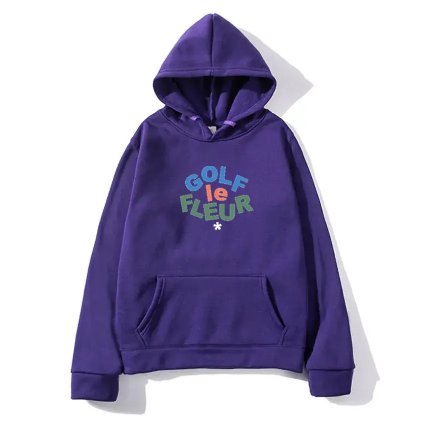 Men Black Hoodie with Colorful Flower Print - Image 19