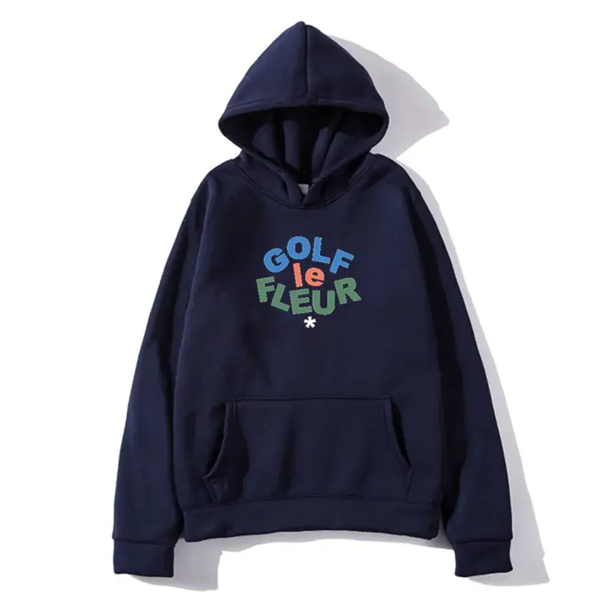 Men Black Hoodie with Colorful Flower Print - Image 23