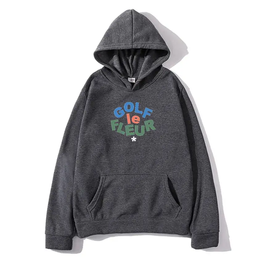 Men Black Hoodie with Colorful Flower Print - Image 24