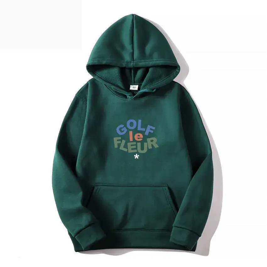 Men Black Hoodie with Colorful Flower Print - Image 28