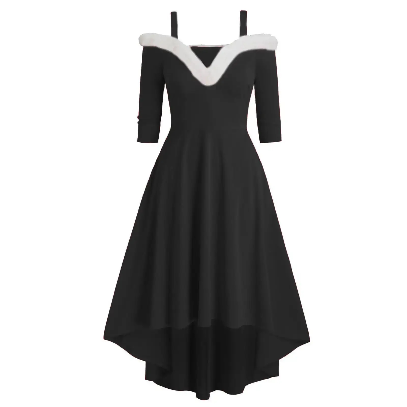 Green Deer Print A-line Dress with Bow and Sling - Image 11