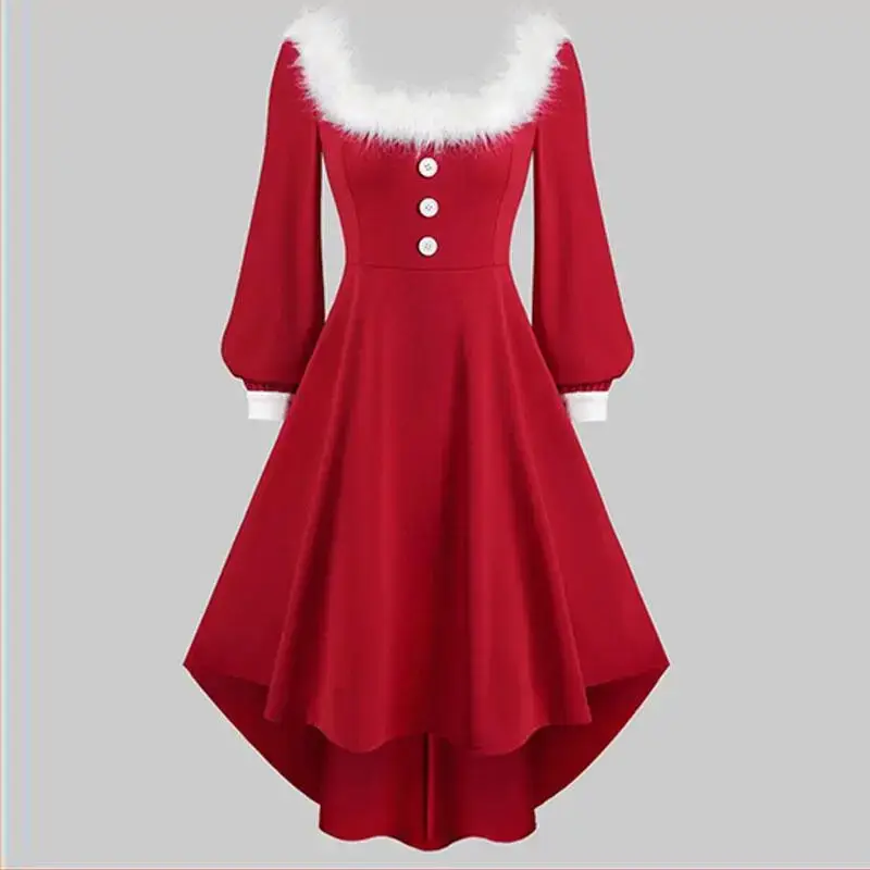 Green Deer Print A-line Dress with Bow and Sling - Image 9